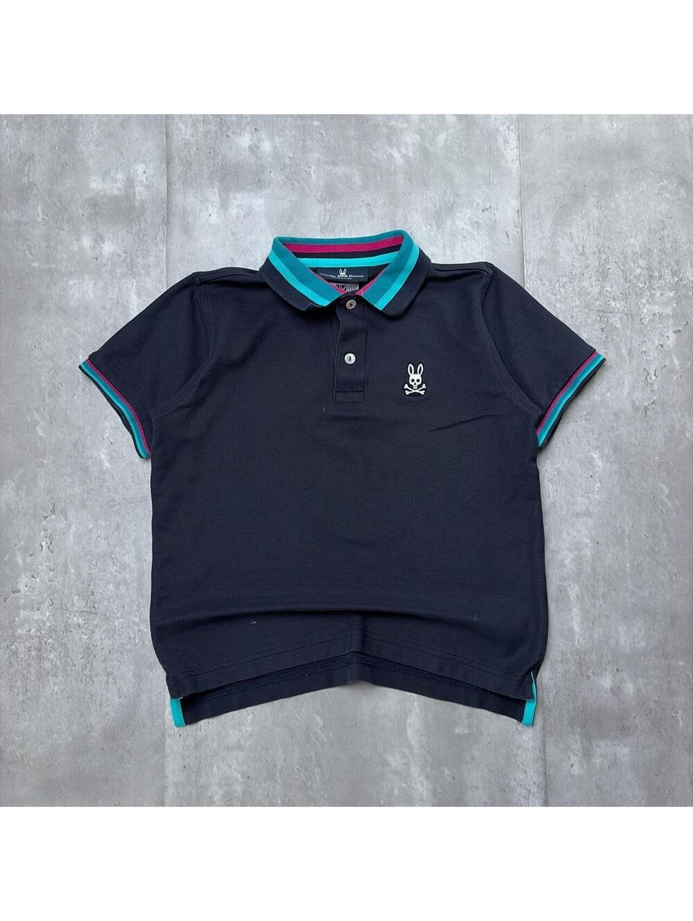 Y2K Navy Psycho Bunny Grunge Skater Polo Shirt